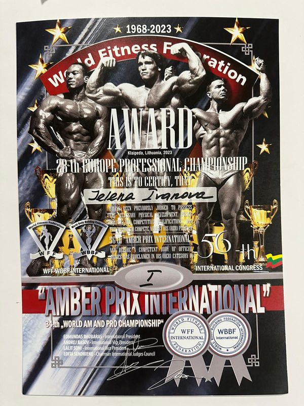 WFF Amber Prix International diploms, 2023: 1. vieta